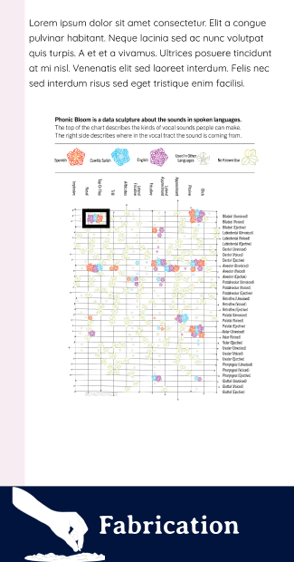 Diagram showing vocal pattern data visualization used in Phonic Bloom